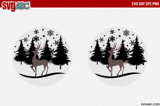 Ornament Deer Scene